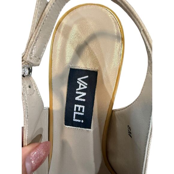 VANELi VAN ELi Beige 2 inch heel buckle sling back Shoes Kitten Heels Size 8M - Picture 6 of 16